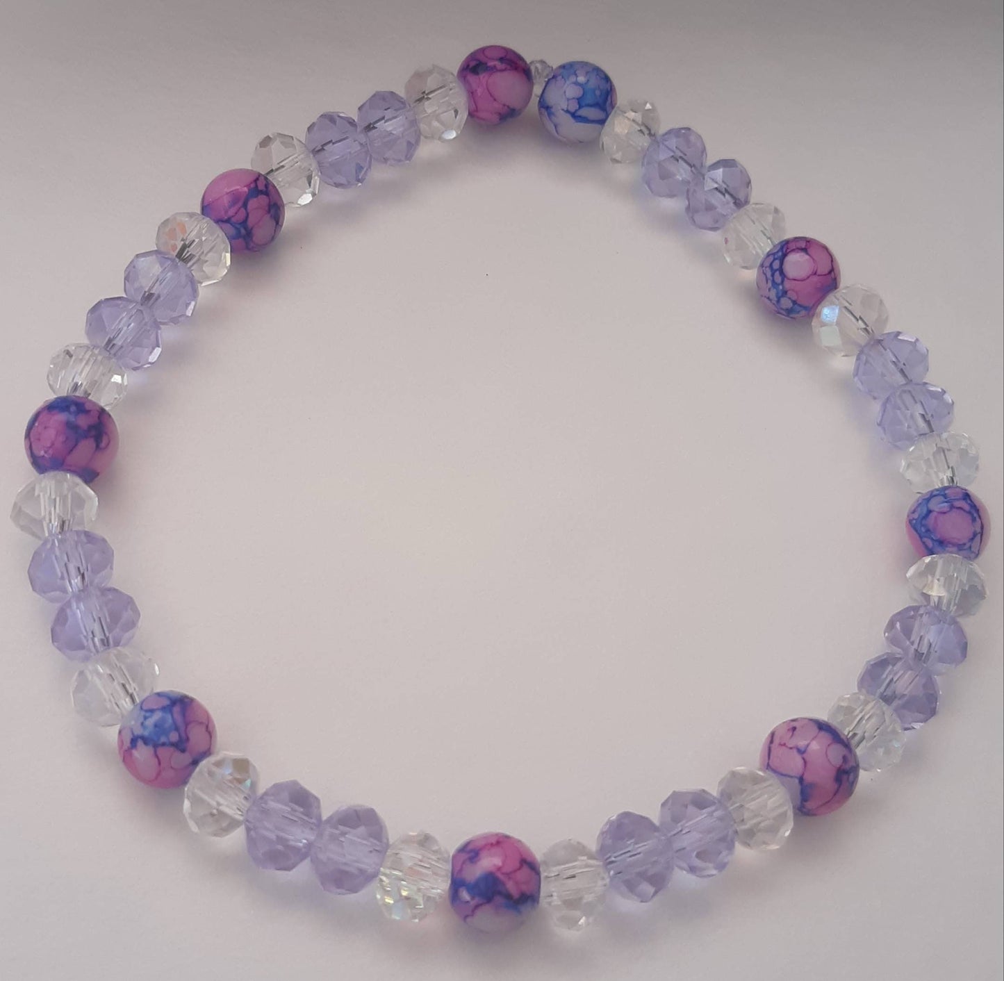 Neon Collection: Lavender and Purple Sparkly Marbled Bracelet