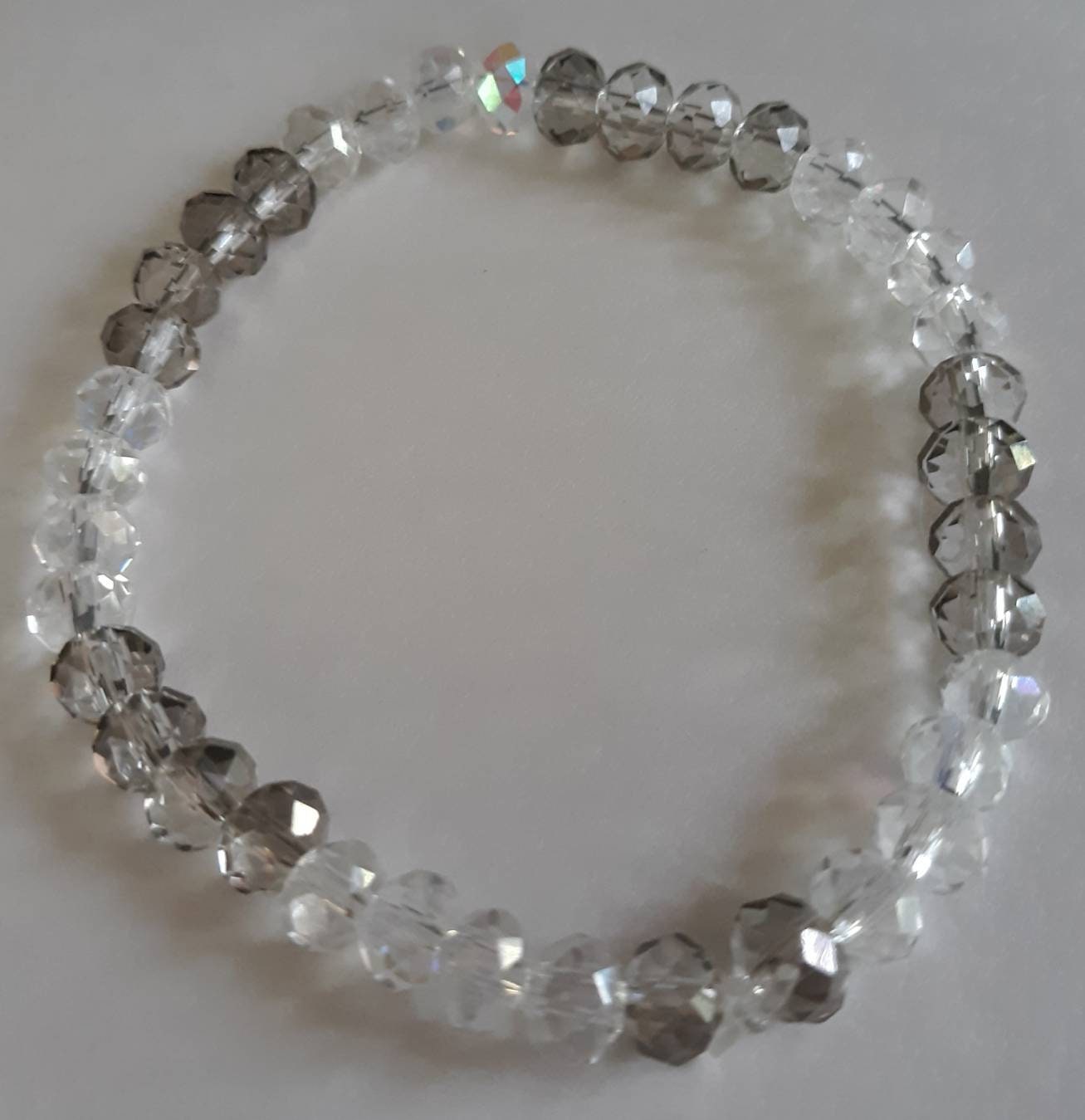 Glam Collection: Clear and Light Gray Sparkle Bracelet