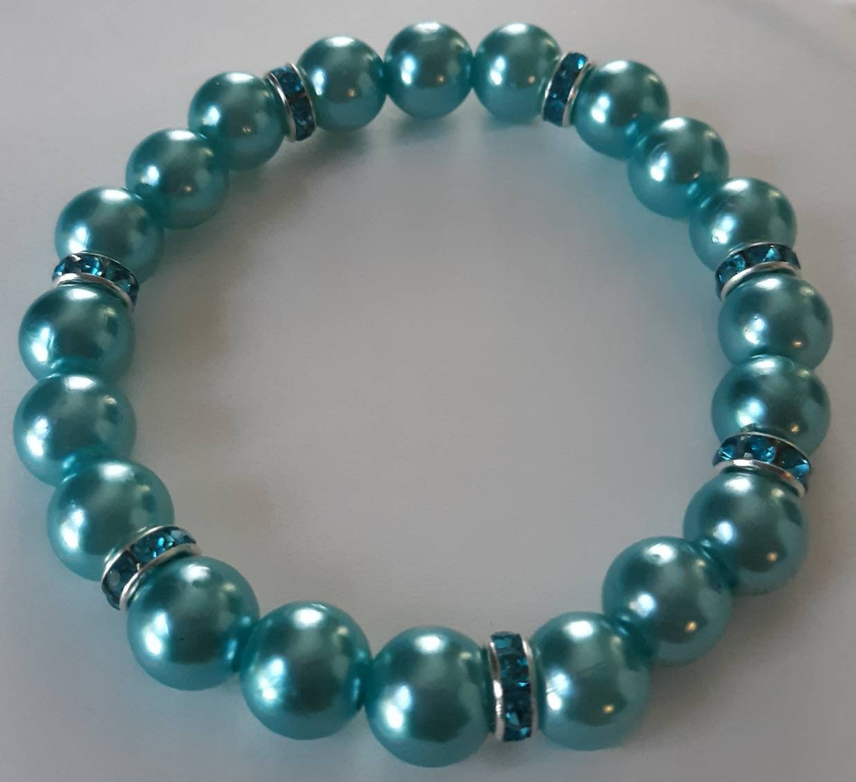 Color Blast Collection: Light blue beaded Bracelet.