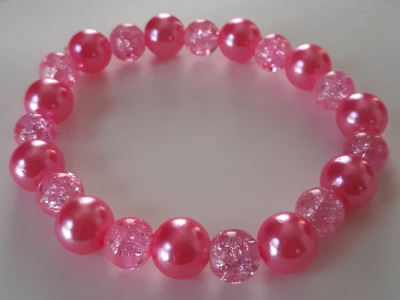 Bright Pink beaded Bracelet