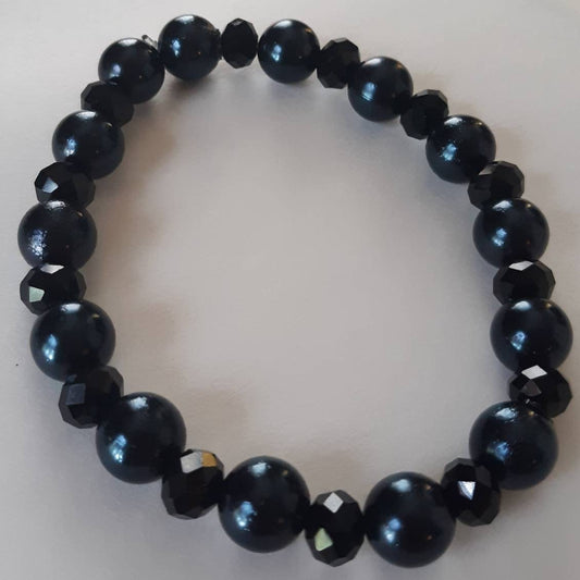 Color Blast Collection: Black sparkle beaded Bracelet