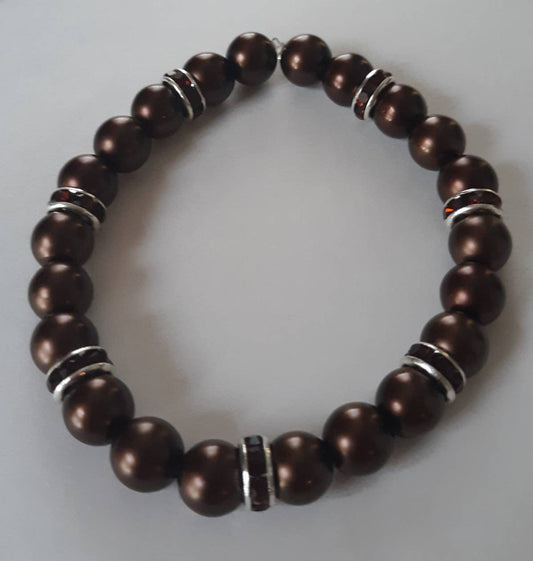 Chocolate Collection: Dark Brown sparkle Bracelet