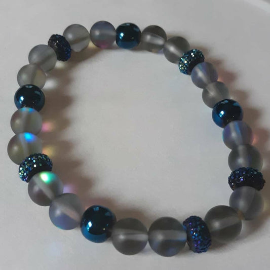 Ocean Breeze Collection: Blue Sparkle Light Catching Bracelet