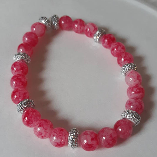 Earth Tones Collection: Bright Pink Sparkle Bracelet