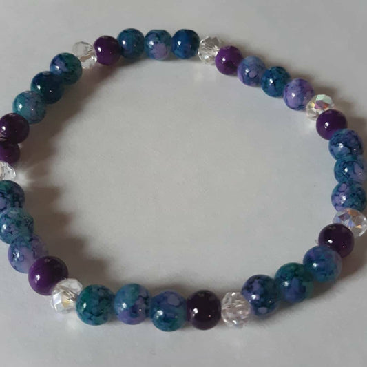 Ocean Breeze Collection: Blue and Purple Marbled Bracelet