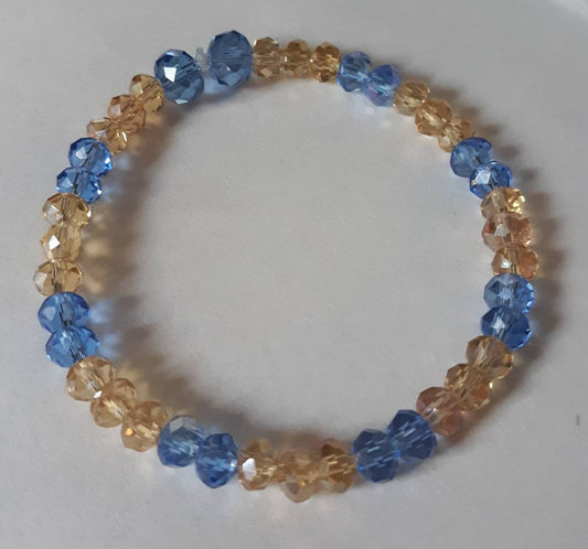 Ocean Breeze Collection: Blue and tan sparkle Bracelet