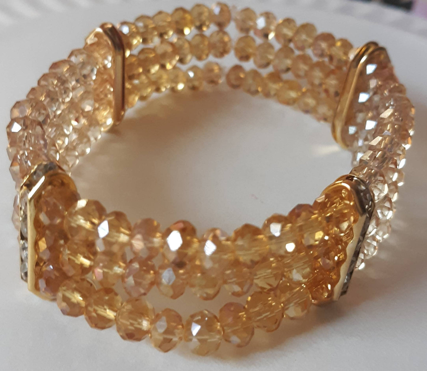 Gold Sparkle Three Layer Bracelet