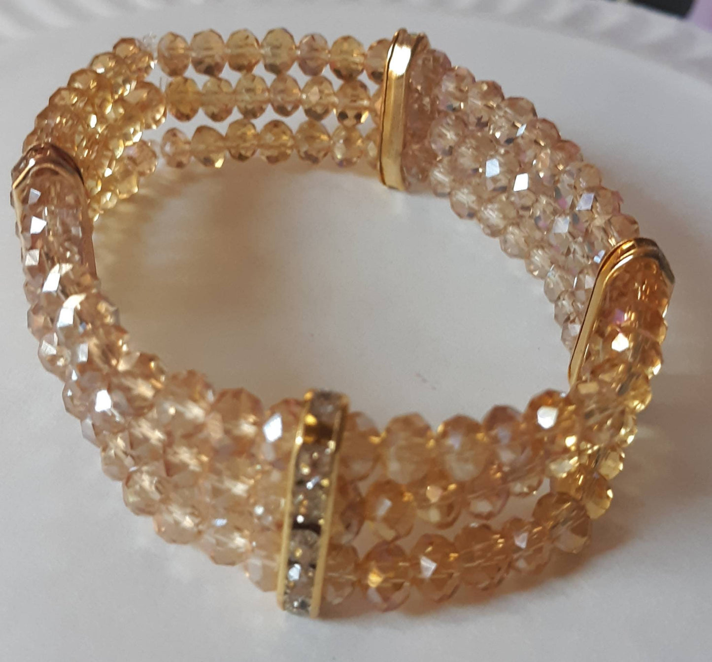 Gold Sparkle Three Layer Bracelet