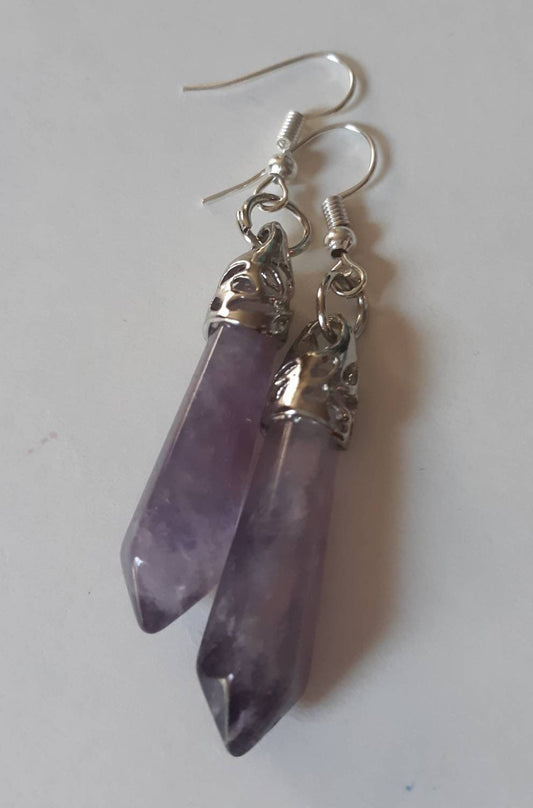 Amethyst Crystal earrings with necklace set.