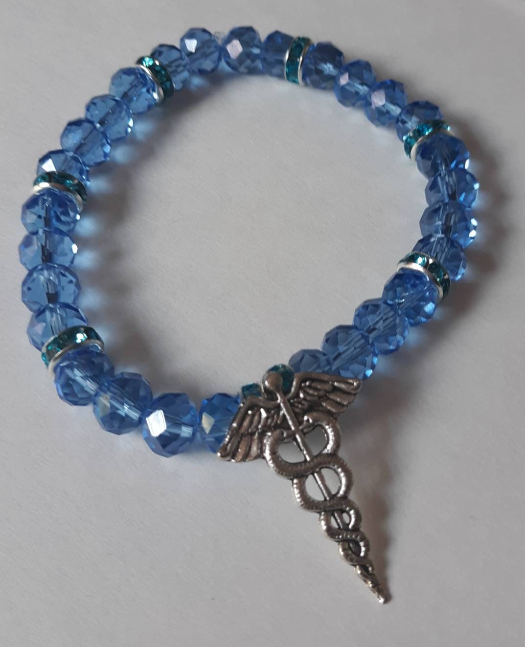 Healthcare Heroes Collection: Blue Sparkle healthcare symbol Bracelet