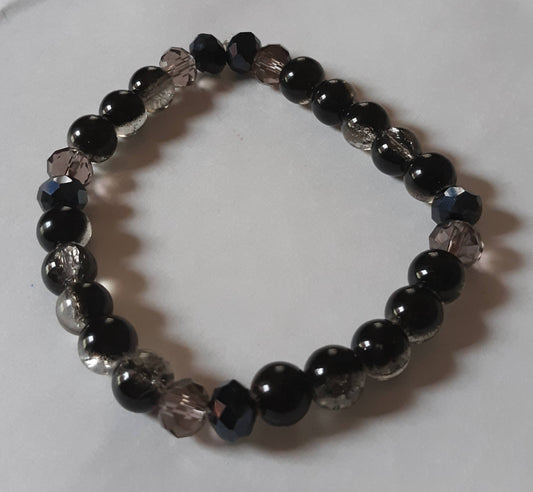 Black Sparkly Crackle effect Bracelet