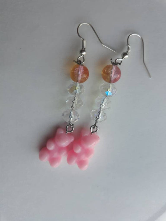 Pink gummy bear Sparkle earrings