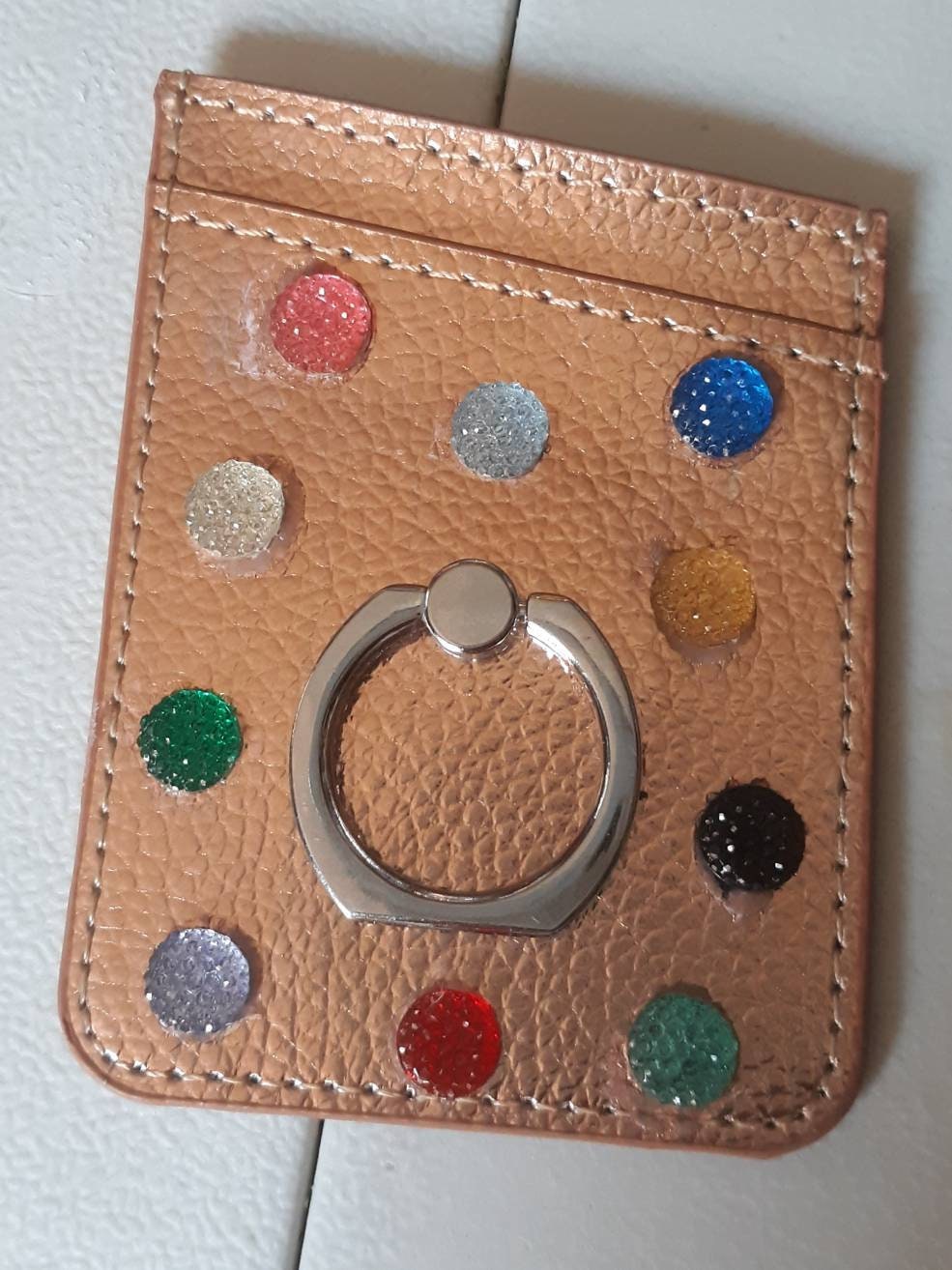Sparkly Colorful Rose Gold Phone Wallet