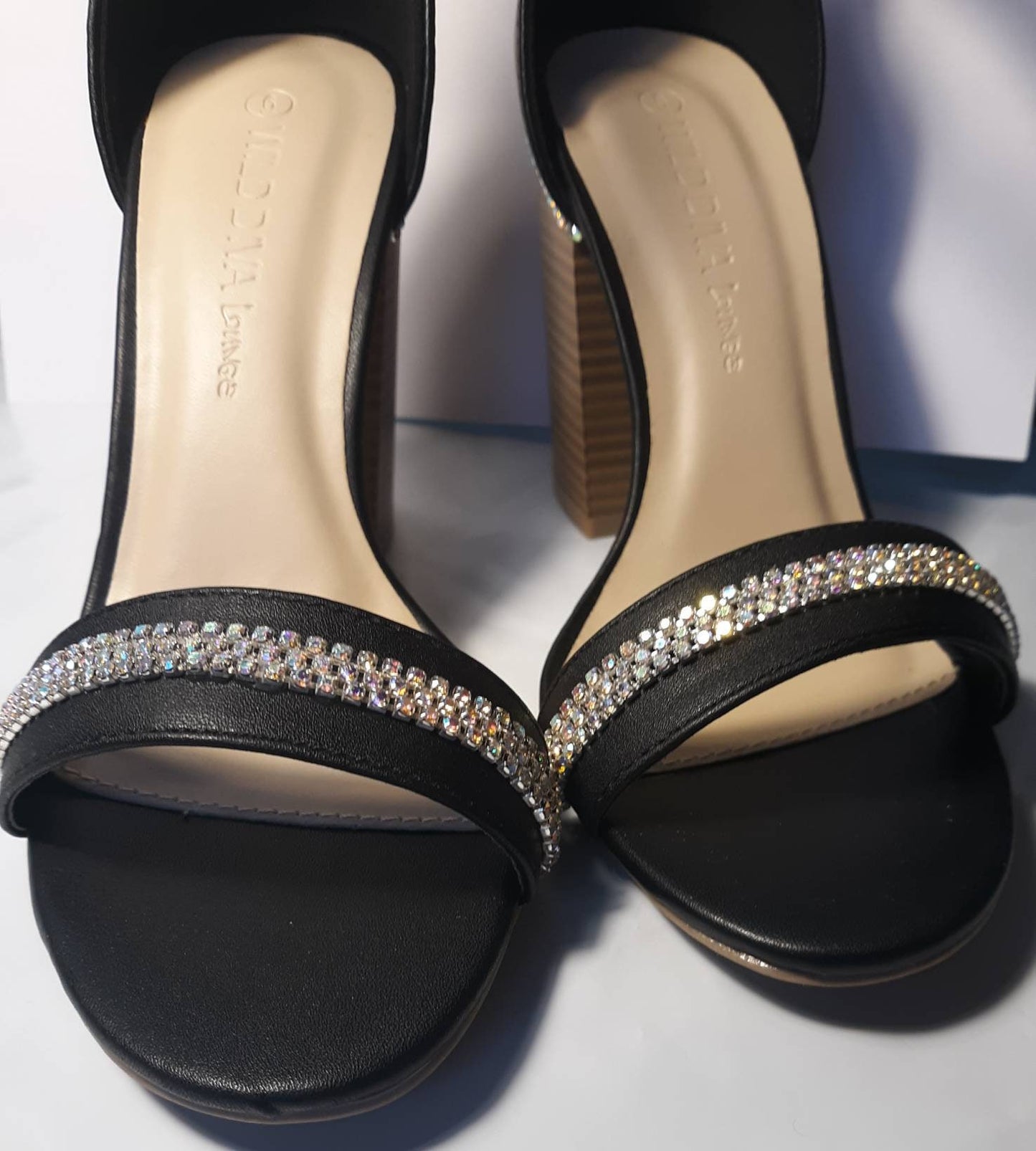 Sparkly Black Block Heels- SIZE 6 ONLY