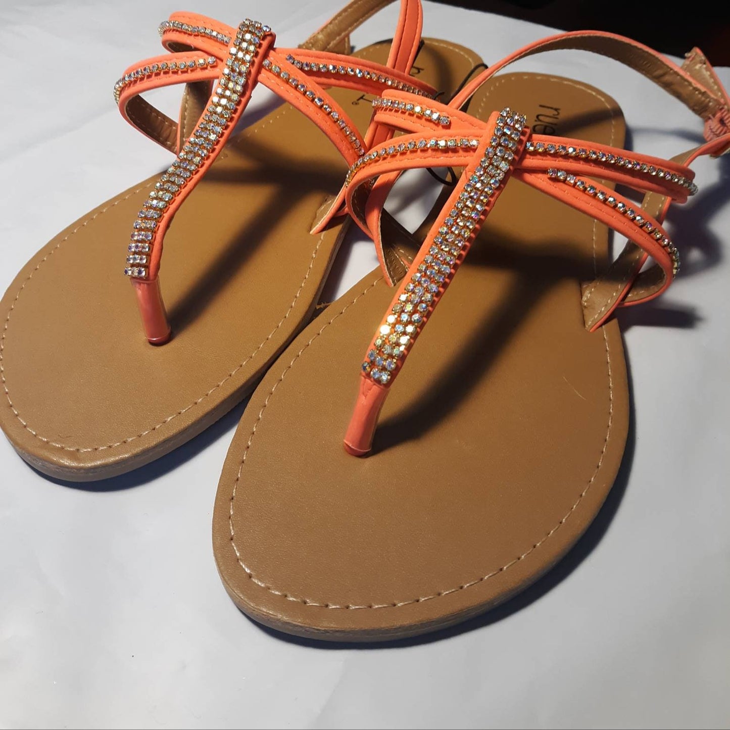 Sparkly Orange Sandals Size 7 ONLY