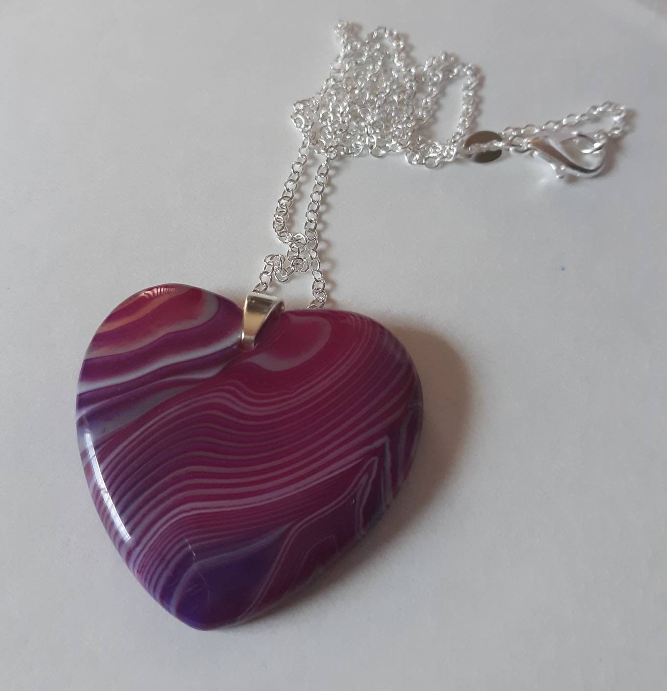 Purple Marbles Heart shaped Pendant Necklace