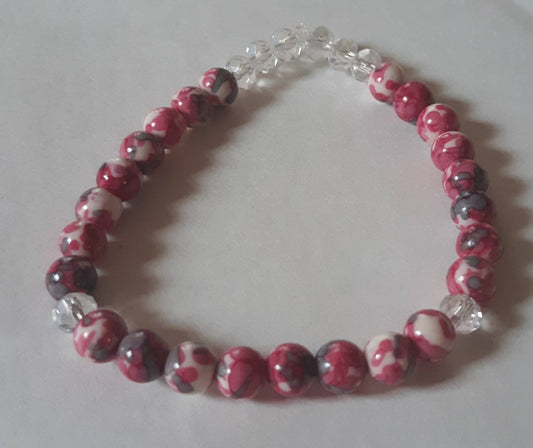 Pink and Purple Marbled Bracelet