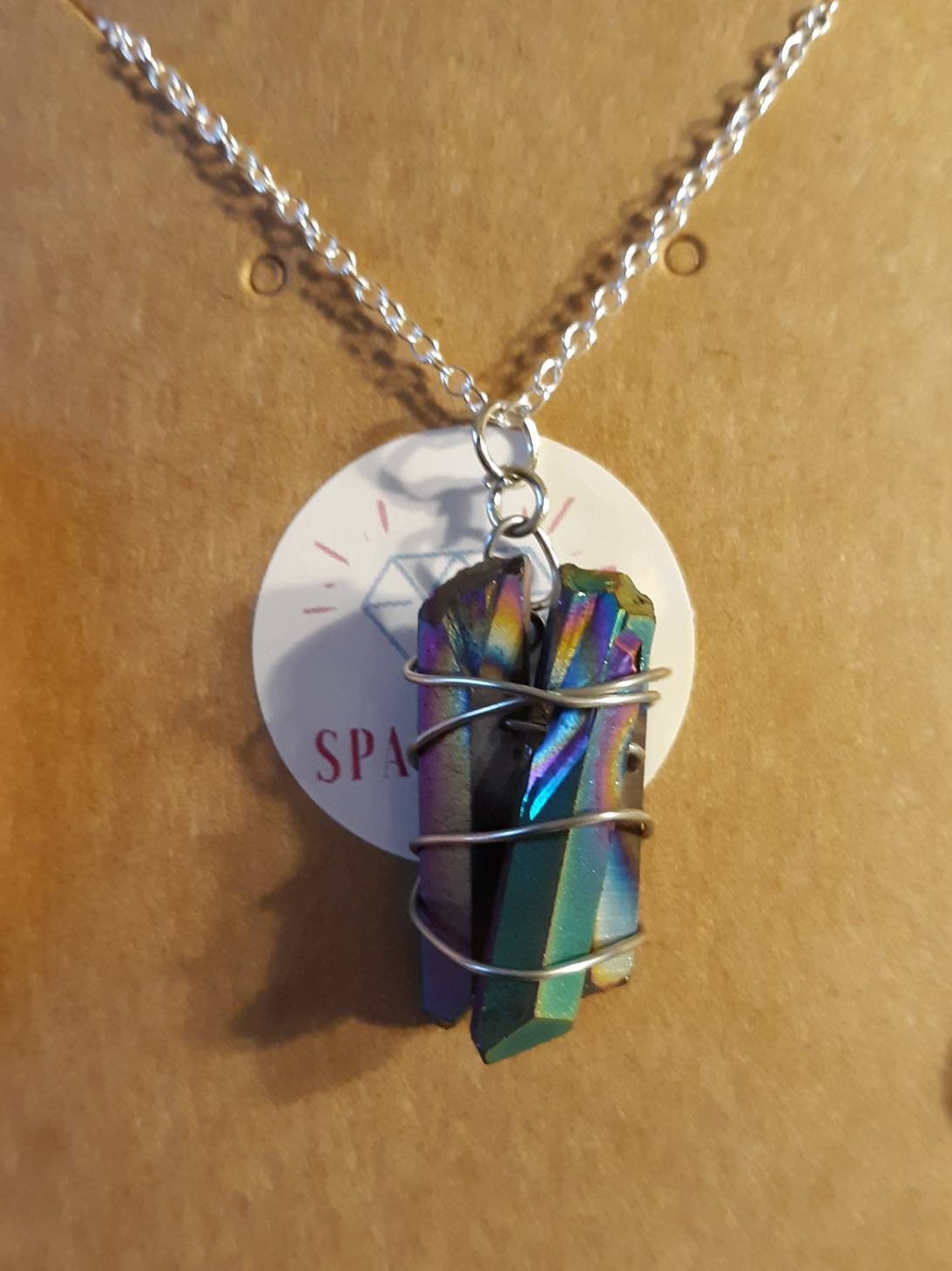 Multicolored Wire Wrapped Crystal Necklaces