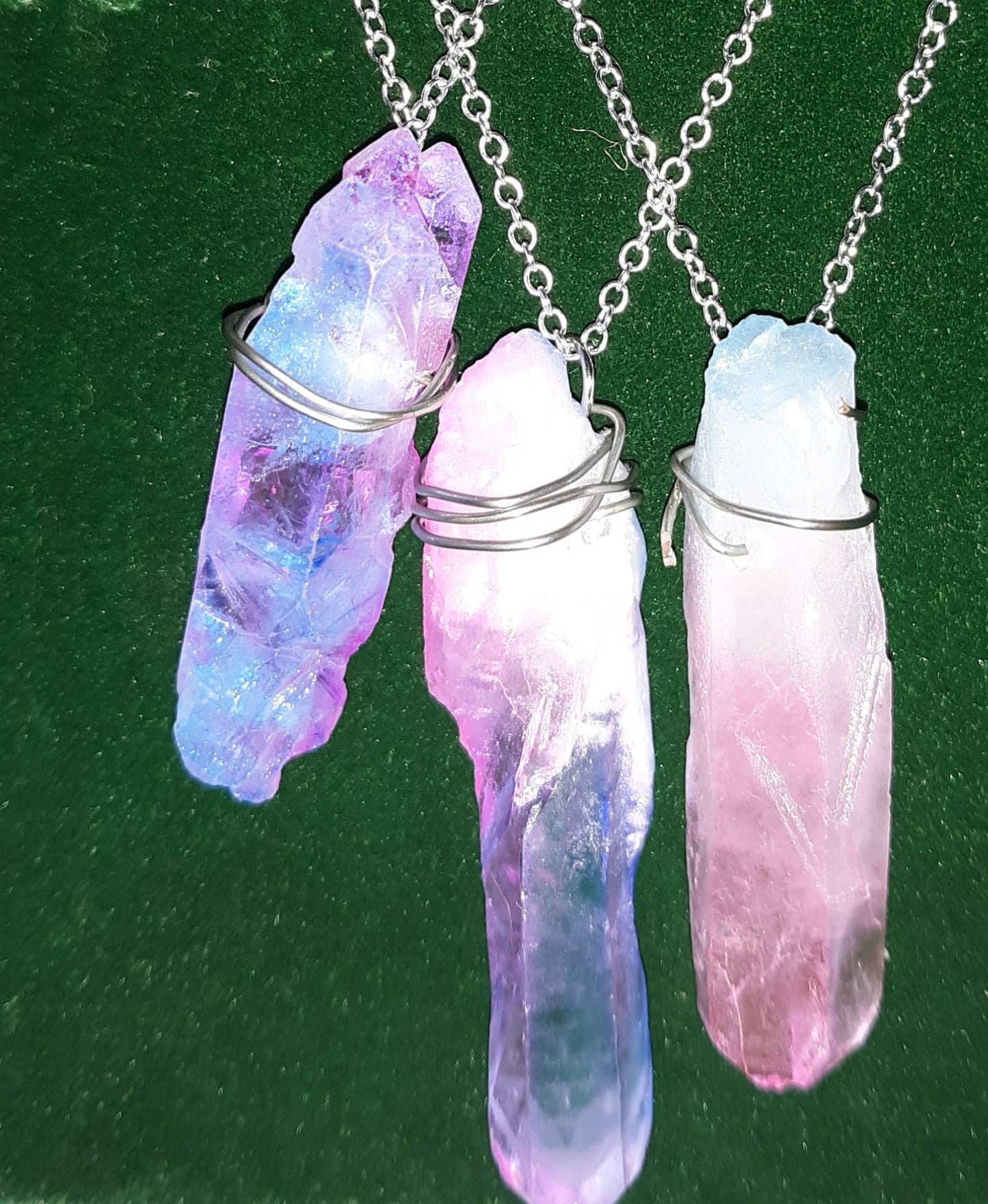 Unicorn Crystal Necklace, Pink Purple Blue Crystal Necklace