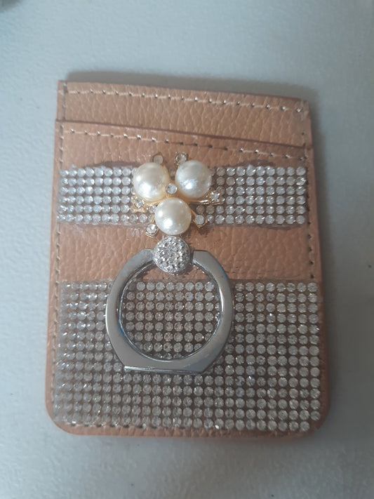 Sparkle and Pearl Rose Gold Phone Wallet