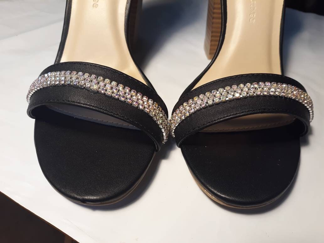 Sparkly Black Block Heels SIZE 6 ONLY Sparkle By J