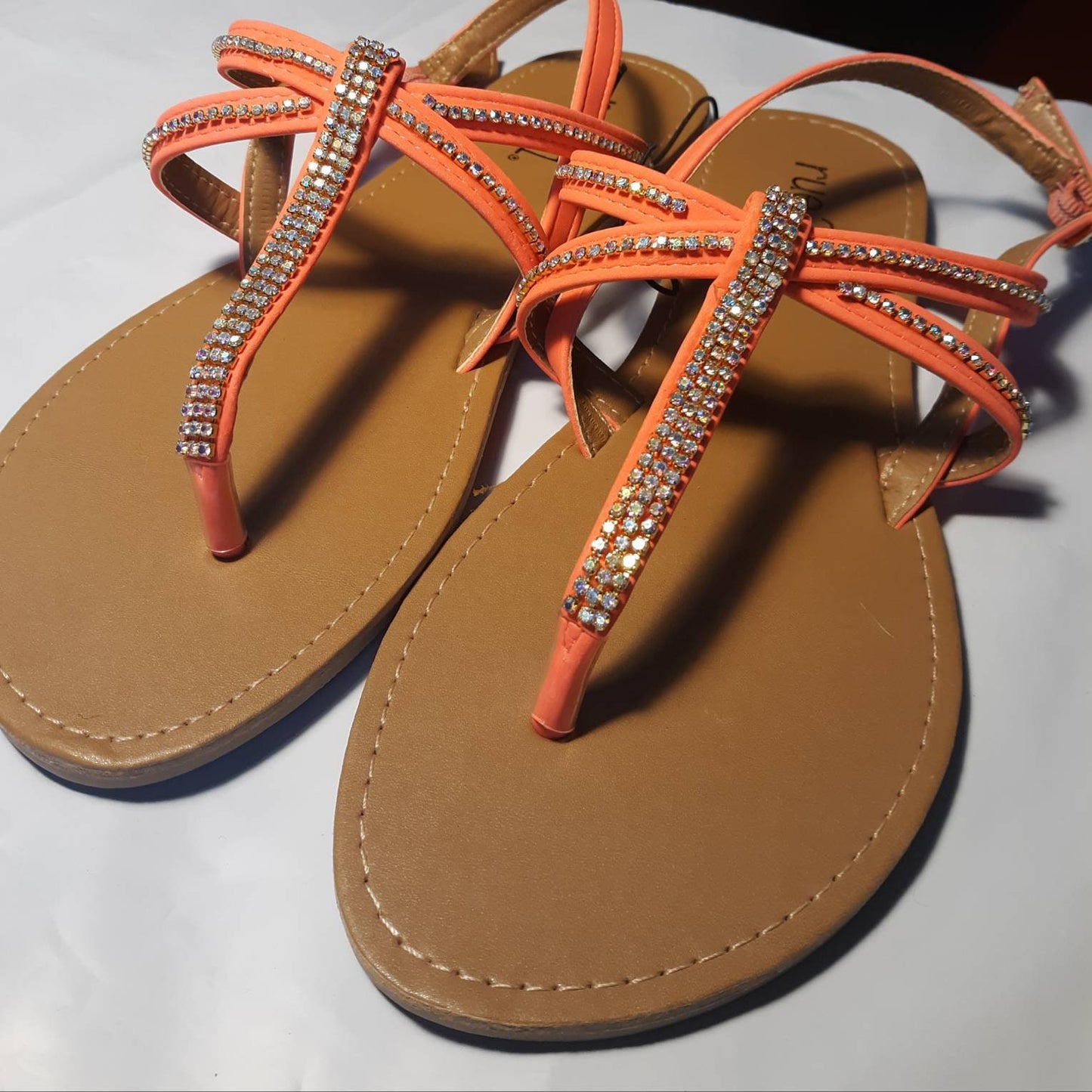 Sparkly Orange Sandals Size 7 ONLY