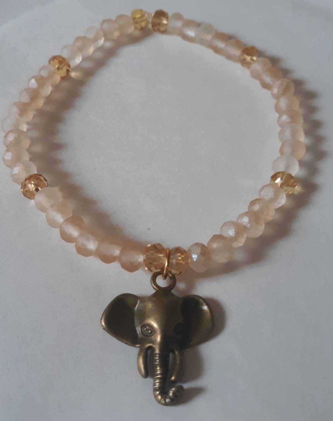Matte beaded Elephant charm Bracelet