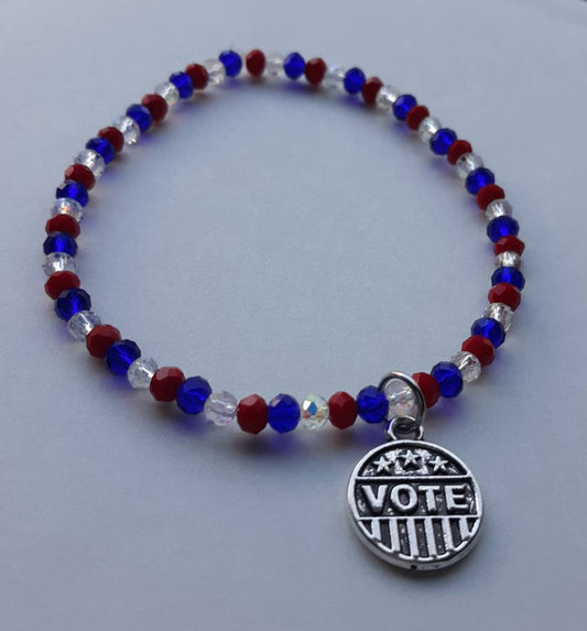 VOTE Bracelets Red white and blue