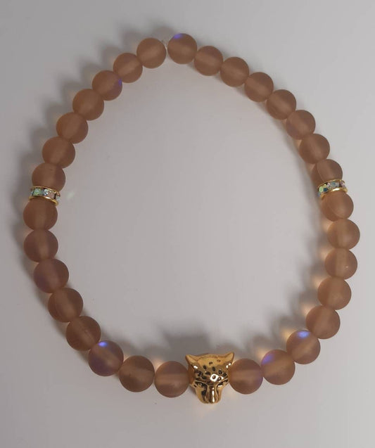 Matte Brown Mermaid Glass Sparkle Bracelet