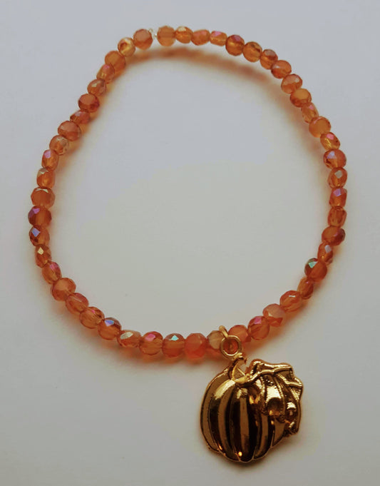 Orange/Gold Halloween Pumpkin Bracelet