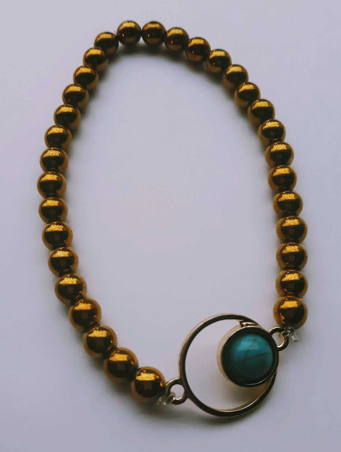 Turquoise Accent Gold Bracelet