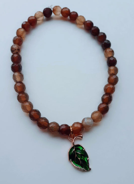 Brown and Green Leaf Bracelet