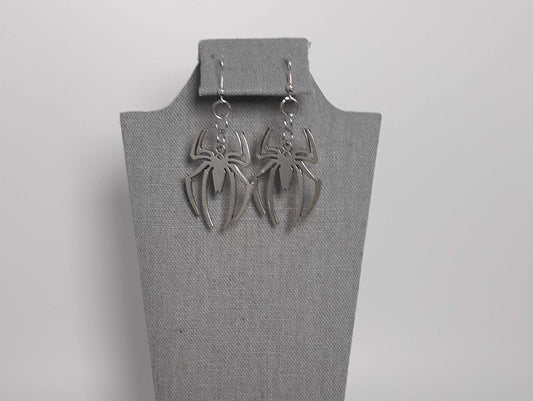 Silver Spider Man Earrings