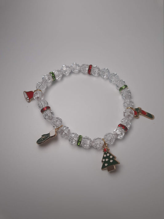 Crystal Clear Christmas Charm Bracelet