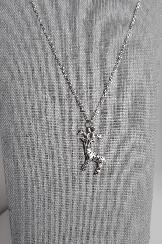 Silver Reindeer Necklace